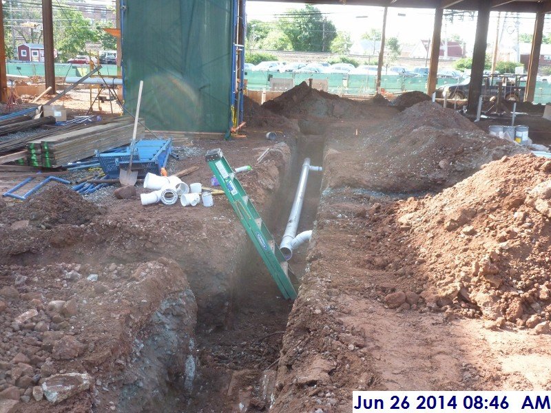 Excavation for the underground sanitary sewer Facing South (800x600)